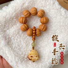 精品猴头京八棱手捻雕刻核桃把玩件男女款解压文玩佛珠念珠手把件