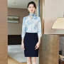 长袖酒店美容院v领工作服