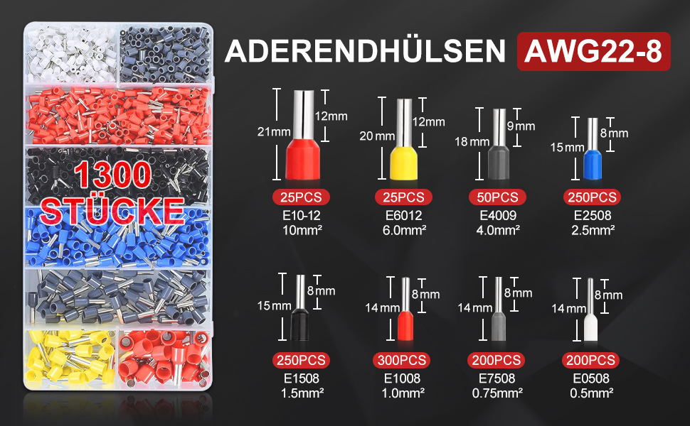aderendhülsen set