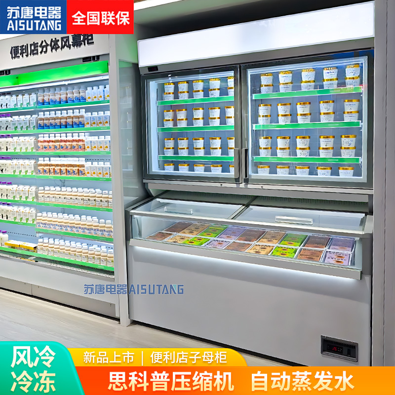 苏唐商用风冷上下全冷冻-22℃低温冷冻展示柜冰箱双控雪糕