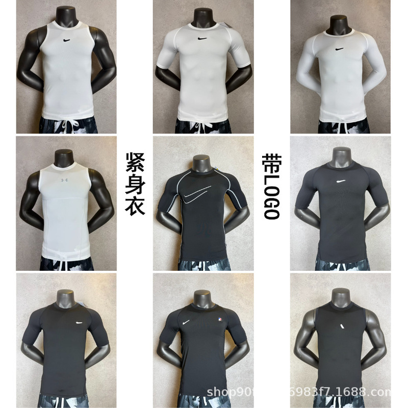 Cycling tight-fitting clothing for men and women, quick-dry running sports fitness round-neck training wear, breathable short-sleeve, direct factory wholesale Cycling tight-fitting clothing for men and women, quick-dry running sports fitness round-neck training wear, breathable short-sleeve, direct factory wholesale
