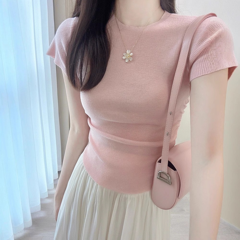 Wholesale Knitted Summer Ice Silk New Slim Thin T Women