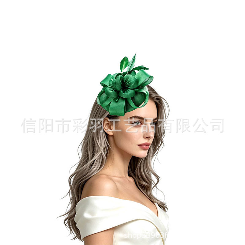 Amazon Horse Racing Festival Headwear, Feather Headpiece, Floral Hair Accessories, Wedding Dress, Party Performance, Vintage Flowers