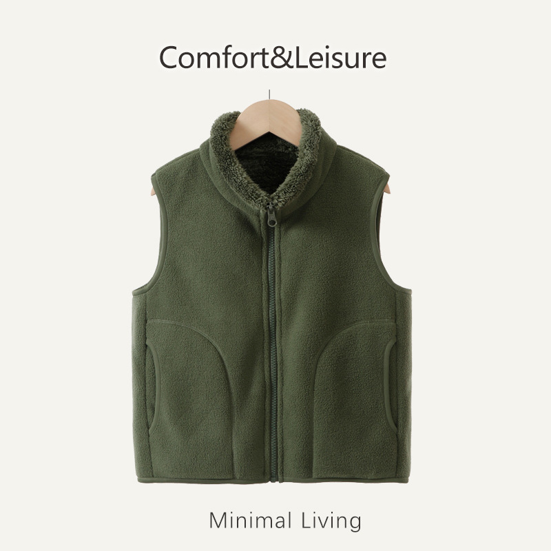 Niños chaleco de terciopelo engrosado otoño invierno uniformes calientes artefactos de niños padres niñas hombros de abrigos sin mangas calientes