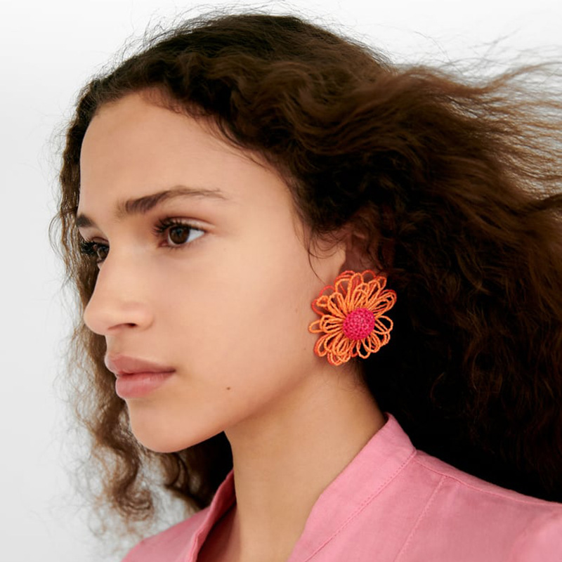 À La Mode Pastorale Perlé Fait Main Fleur De Marguerite En Plastique Boucles D'oreilles display picture 1