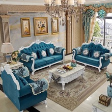 欧式布艺沙发1+2+3组合小户型客厅轻奢可拆洗实木美容院奢华沙发