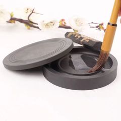 Ribbed inkstone original stone inkstone 3 inches 4 inches 5 inches 6 inches end inkstone with cover plain student calligraphy brush practice calligraphy and ink grinding