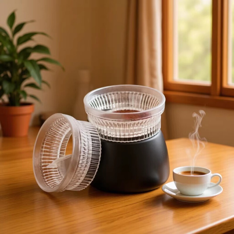Moka Pot Transparent Powder Dispenser Gear-Type Coffee Powder Dispenser Home-Use Italian Coffee Accessories