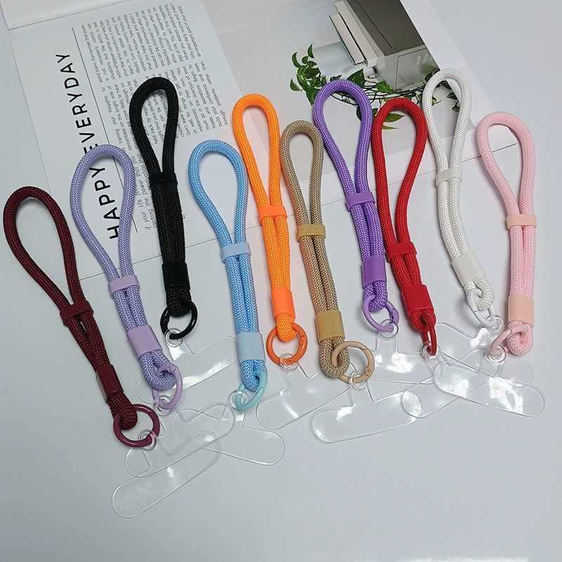 Браслет для мобильного телефона, короткий стильный телескопический регулируемый многофункциональный брелок для защиты от потери и кражи, чехол для мобильного телефона, однотонный ремешок