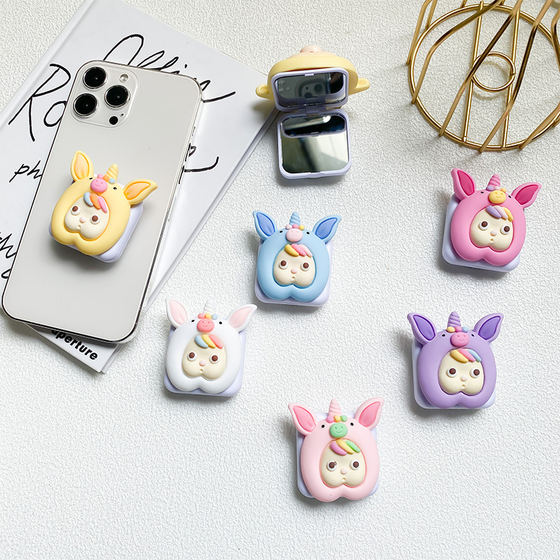 Handy-Airbag-Aufkleber, einziehbarer niedlicher Tischhalter und tragbarer Schminkspiegel, Ausbesserungsspiegel_voghion.com