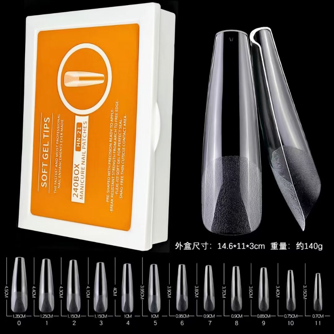 Explosiones transfronterizas de porcelana blanca caja de manicuras esmaltado ultrafino sin marcas sin molienda de grabado desgaste manual manicuras falsas al por mayor