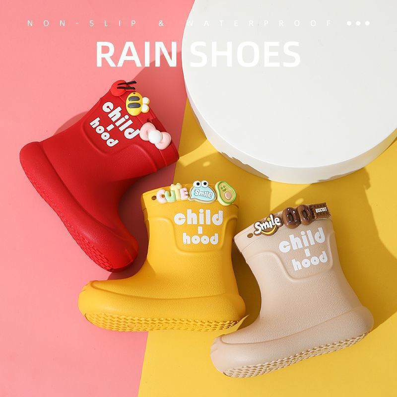Popular Kidsren's Rain Boots for Girls 2025 New Baby Rain Boots for Girls 2 Years Old Kidsren Going to School Waterproof Anti-Slip Water Shoes