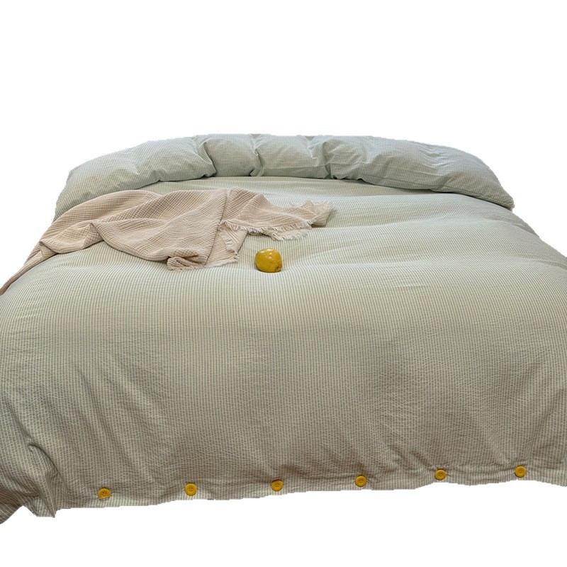 Cotton Gauze Bedding Set With Duvet Cover For Students Double Layer_voghion.com