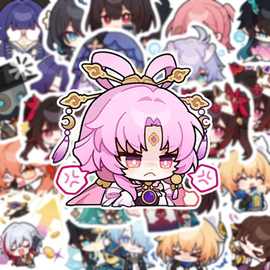 161张卡通可爱二次元崩铁大头贴小表情贴纸学生手账手机壳diy装饰