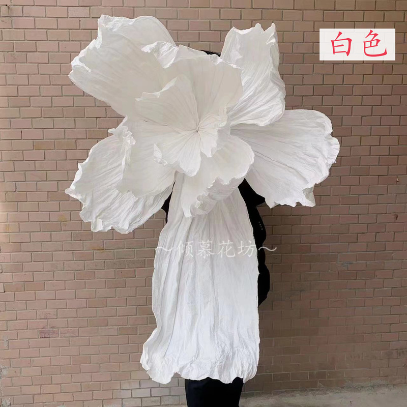 大纸花巨型美塑纸艺大花大型婚礼背景花装饰手工褶皱橱窗美陈花艺|undefined
