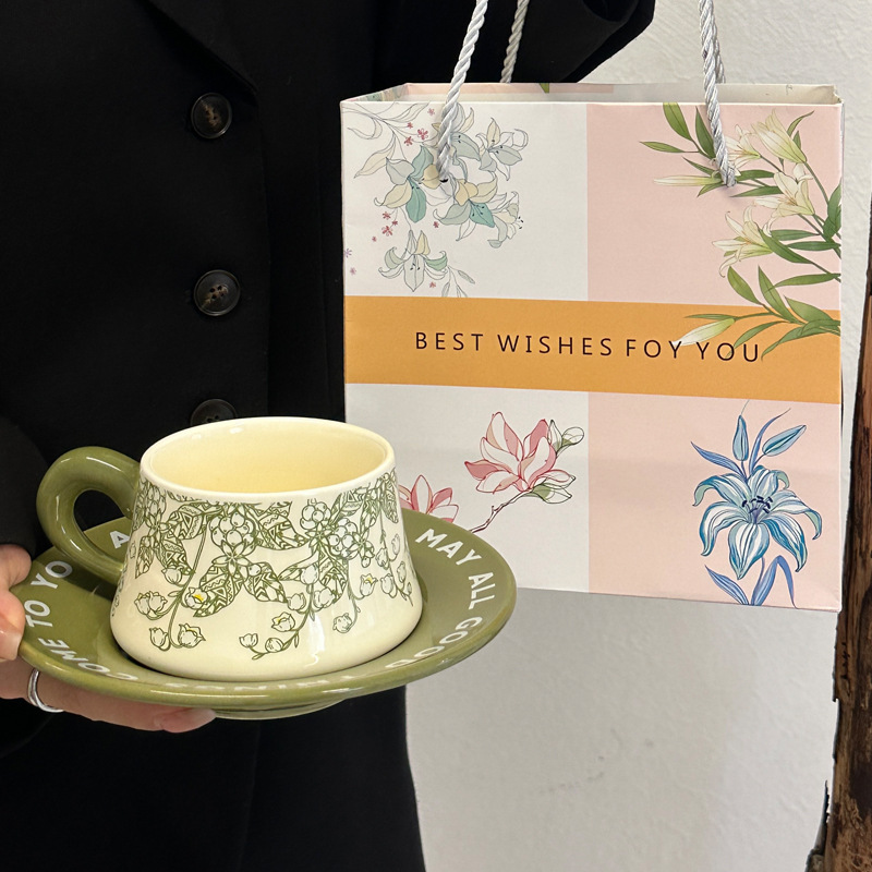 小清新风铃花陶瓷马克杯高颜值情侣对杯女生实用喝水杯子生日礼物|undefined