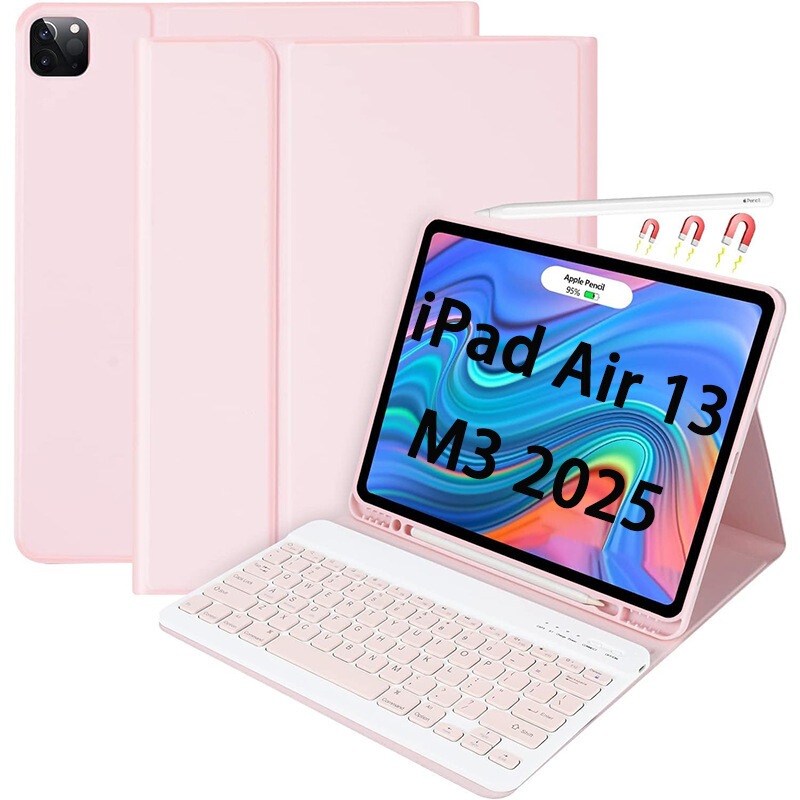 Suitable for the New iPad Tablet Air 13inch M3 Protective Case with Detachable Wireless Bluetooth Keyboard and Pen Slot Leather Case