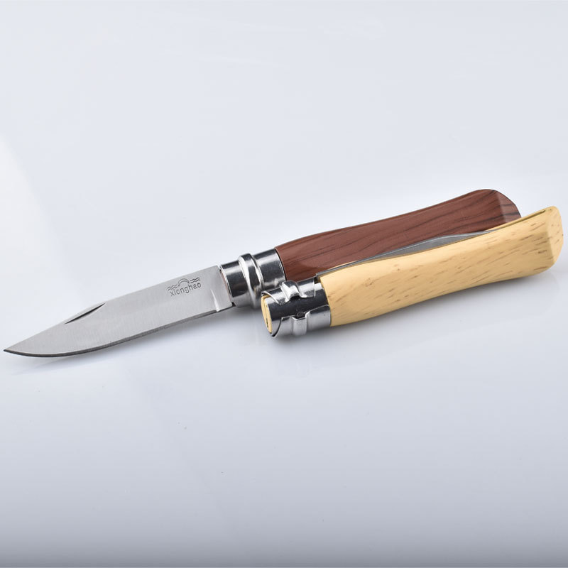 Cuchillo de fruta plegable de acero inoxidable cuchillo de almacenamiento portátil hogar cuchillo pelado afilado flexible fábrica al por mayor