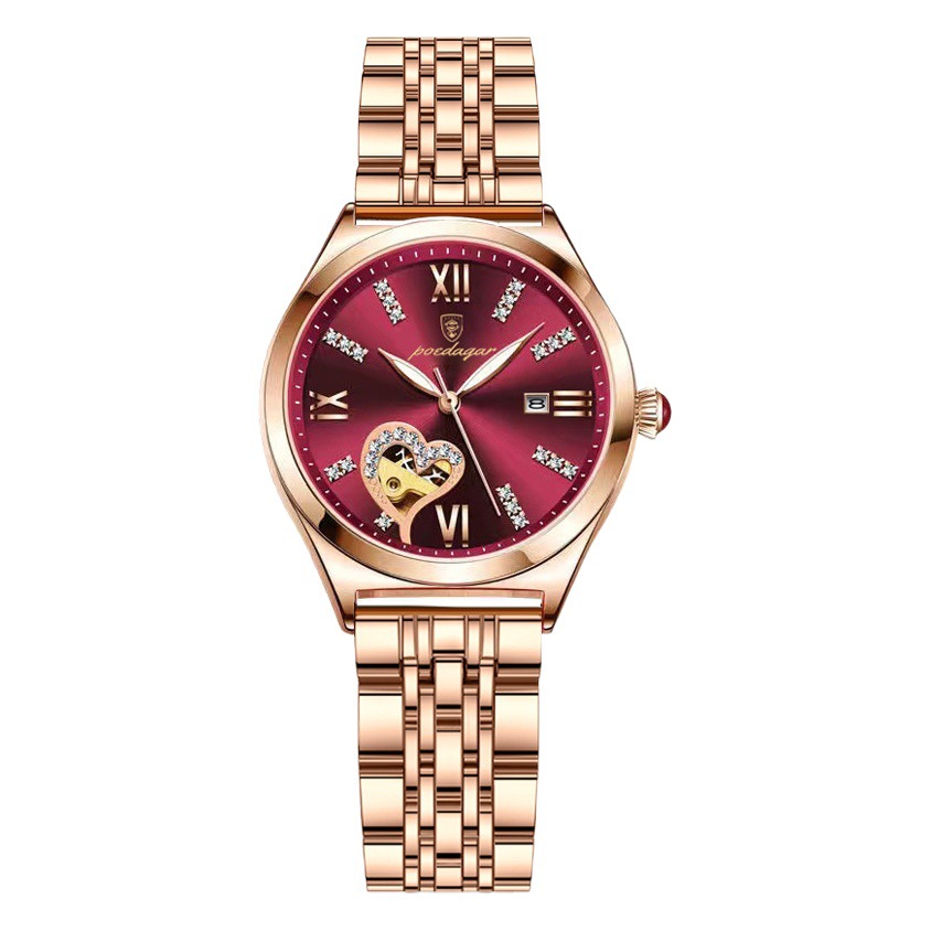 Boda berenjena nuevo reloj luminoso impermeable para mujer estudiante femenina calendario coreano reloj TikTok popular entrega de una pieza