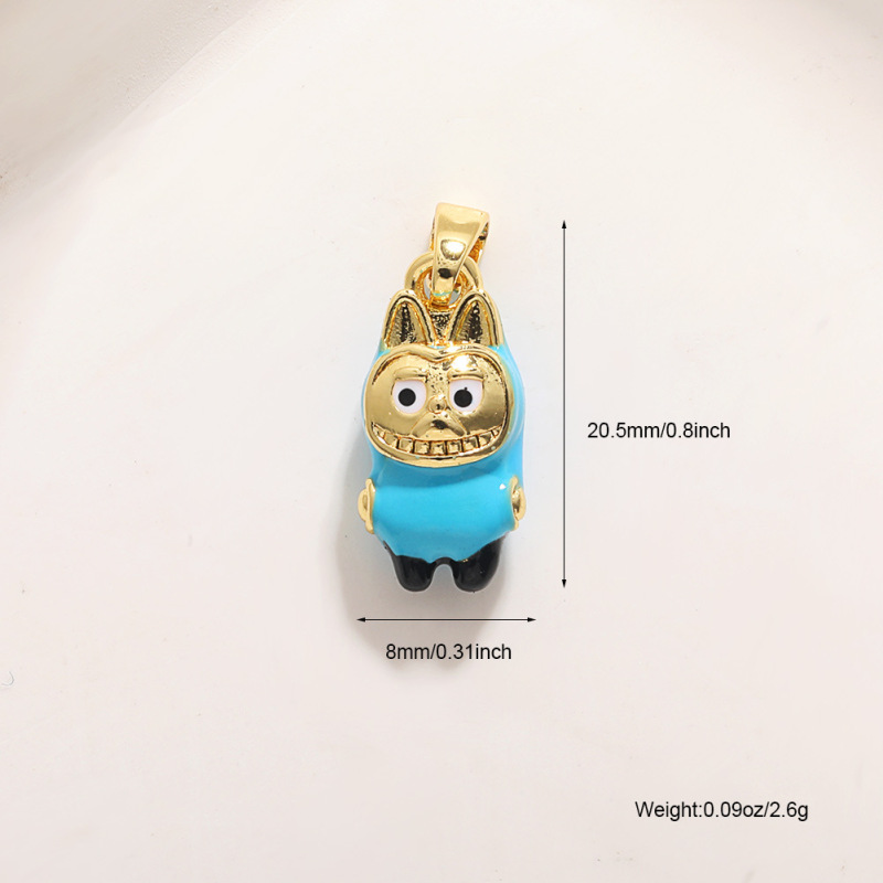 ヨーロッパとアメリカの売れ筋ラブブペンダントブレスレットabubuカラフルなオイルドリップマイクロ象嵌ジルコンdiyジュエリーネックレスlアクセサリー|undefined