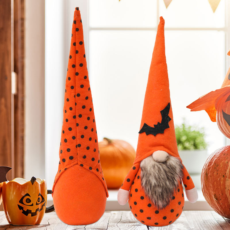 Poupée en peluche transfrontalière pour Halloween, Rudolph sans visage, décorations de fête, dessin animé créatif, chauve-souris tachetée