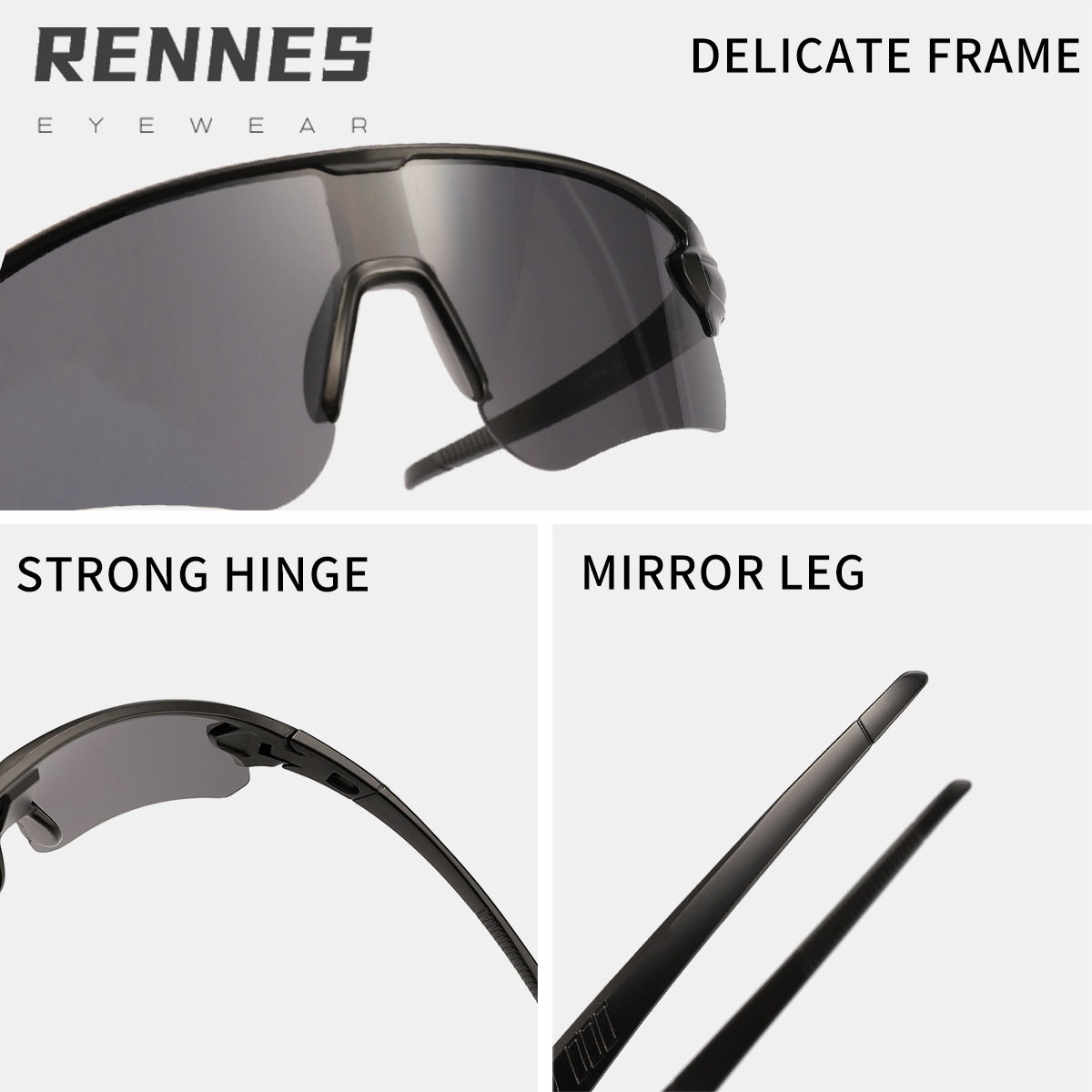 Nuevas gafas de ciclismo deportivas al aire libre transfronterizas para hombres y mujeres, gafas de sol de protección solar de medio marco de colores Sunglass image 5