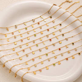 时尚小清新脚链星星月亮五角星手掌脚饰女钛钢不掉色多款彩钻脚饰