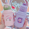 Cartoon handheld glass stainless steel with glass, children's doll, cup, Birthday gift, wholesale