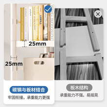 简易书架置物架落地移动家用客厅展示架铁艺架子书本收纳儿童书柜