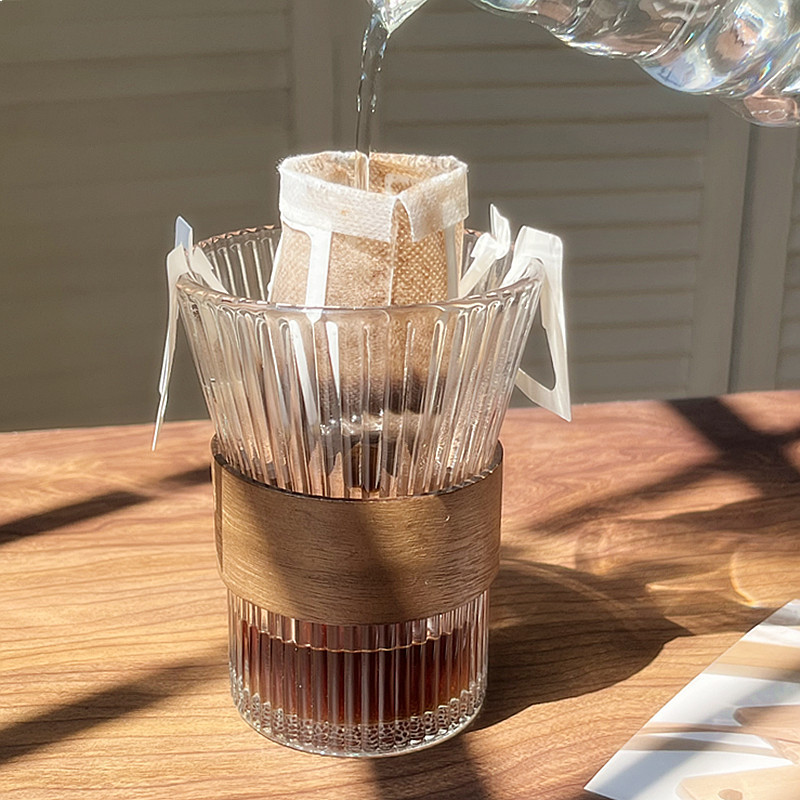 挂耳咖啡杯冰美式拿铁杯高颜值感女茶杯家用玻璃喝水坤坤