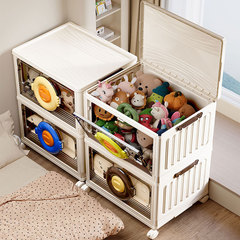 家用加厚可折叠储物柜透明开门多功能零食多层收纳柜大容量收纳箱