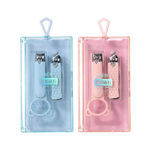 LMLTOP Stainless Steel Nail Clips Set of 2, Straight and Curved Nail Scissors, Nail Care Tools SY542