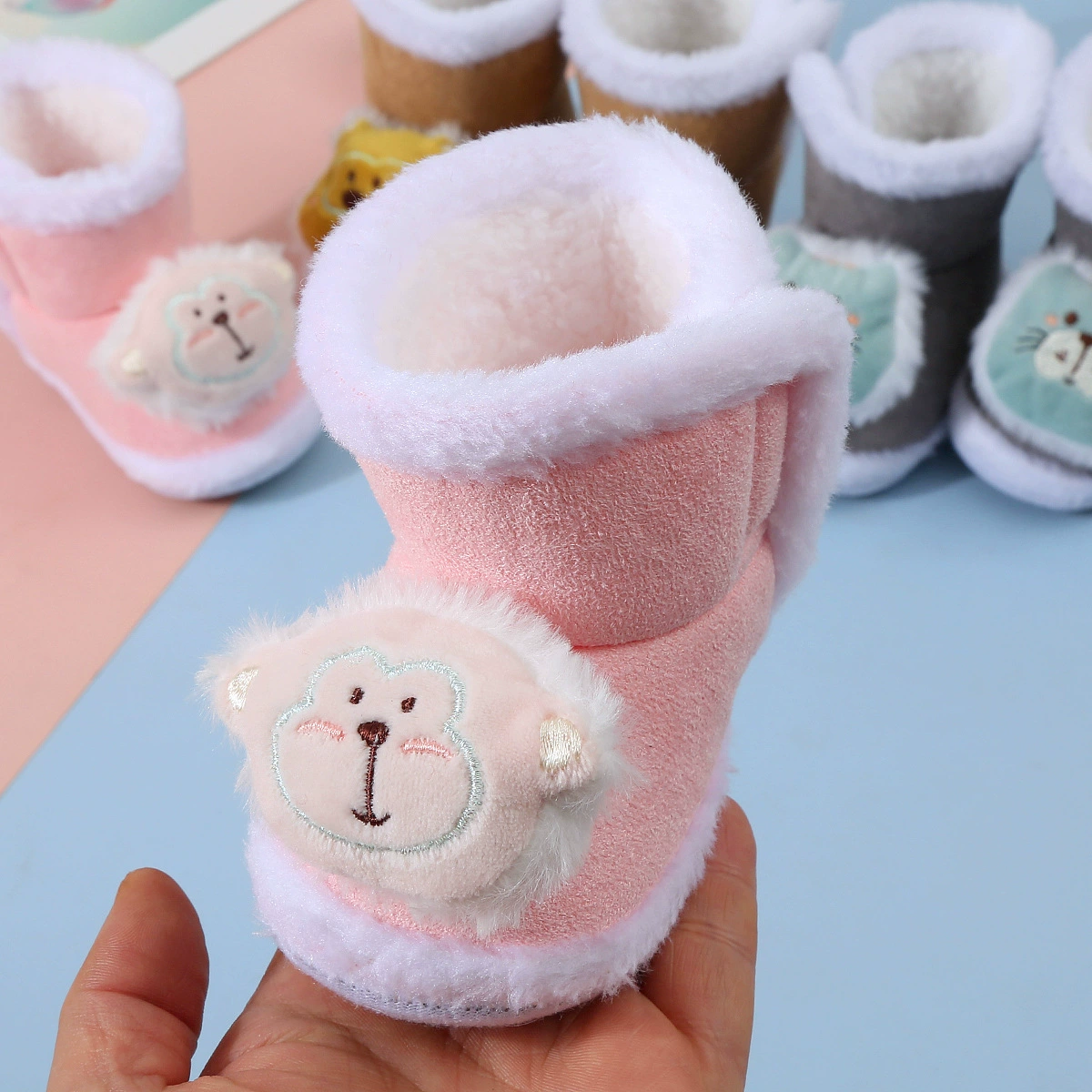 Зимняя детская обувь с высоким верхом, длинная обувь с хлопковой подкладкой, зимняя замшевая обувь для мальчиков и девочек, детская обувь на мягкой подошве