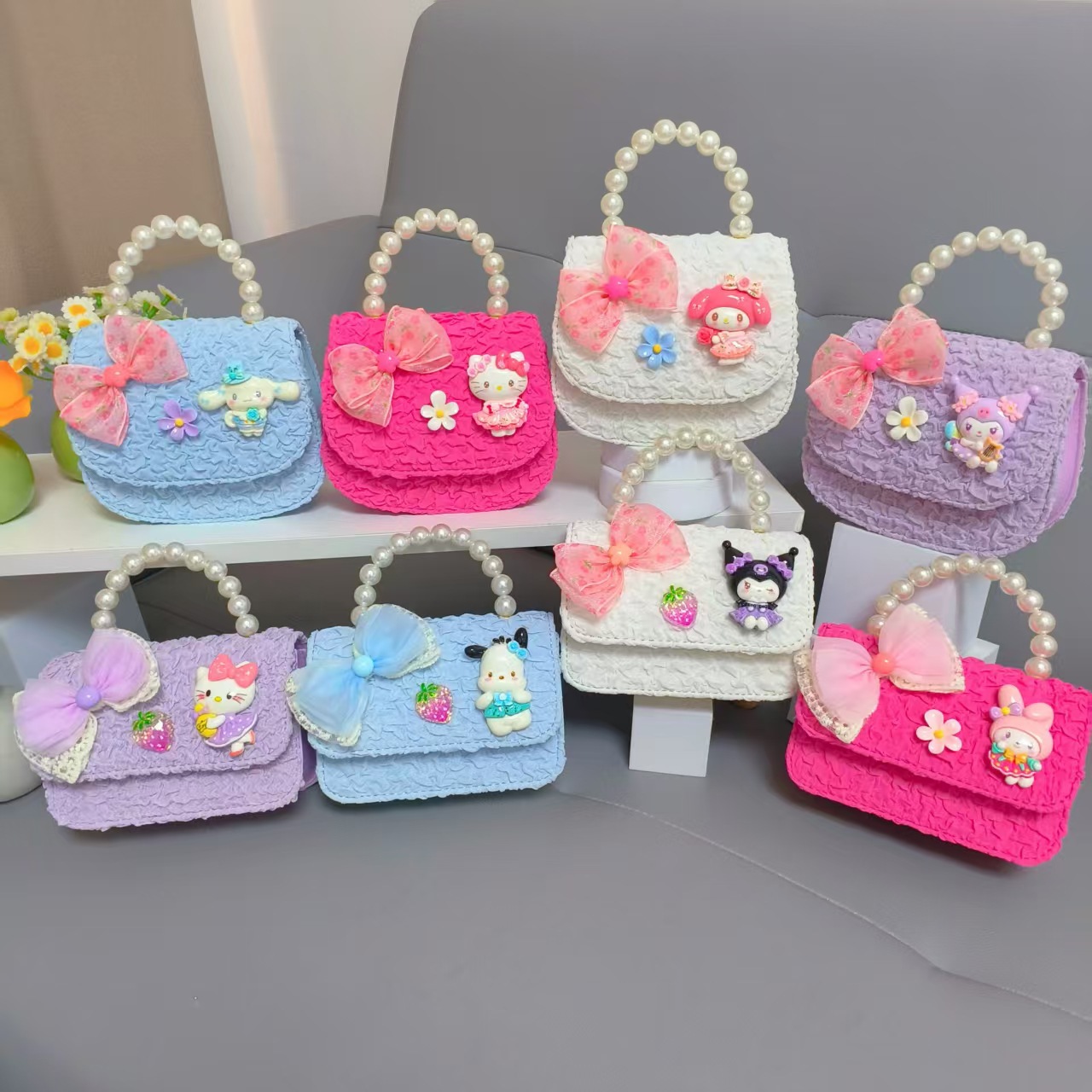 Boom Pearl Princess Handbag Meileti Kulomi Girl Año Nuevo Cartera de Año Nuevo Pequeña bolsa de fragancia