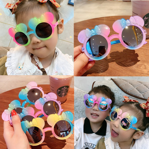 Children's Sunglasses Cute Princess Fashion Gradient Cartoon Aviator Sunglasses for Boys and Girls Colorful Sun Protection Trendy Eyewear