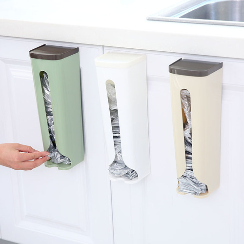 Extract garbage bag storage box wall-mounted plastic bag organizer box supermarket shopping bag storage rack