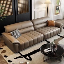 意式沙发真皮现代轻奢客厅小户型皮沙发转角毛毛虫网红沙发三人位