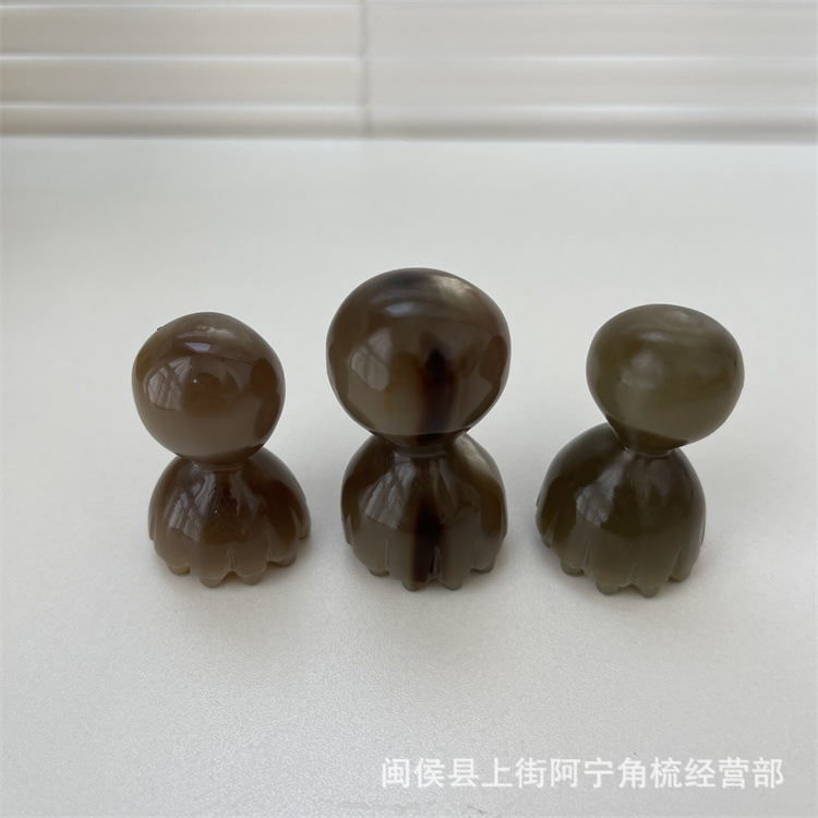 Horn Facial Massage Stick Lotus Pod Shape Hand Carved Guasha Tool for Face and Head specifications