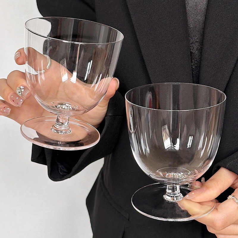 Nicho Zhongins viento taza de vidrio ultra delgada boca inversa taza de cóctel baja taza de café casera bebida fría taza de hockey taza de vinos