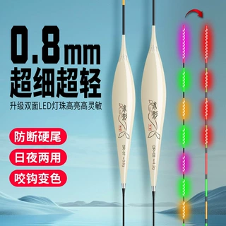 CR系列LED咬钩变色夜光漂高灵敏电子漂日夜两用硬尾鱼漂鲫鲤浮漂