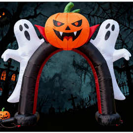 厂家定制万圣节南瓜幽灵恶魔鬼怪拱门充气气模庭院场地布置道具