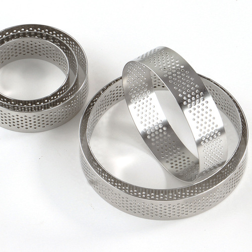 304 stainless steel mousse ring cake ring with holes, cake tart shell mold with holes, egg tart ring