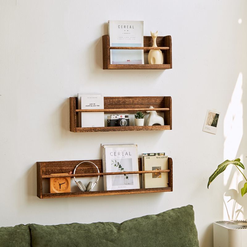 Solid Wood Bookshelf Children's Picture Book Shelf Wall-Mounted Storage Rack Simple Wall-Mounted Book and Newspaper Rack Magazine Newspaper Information Storage