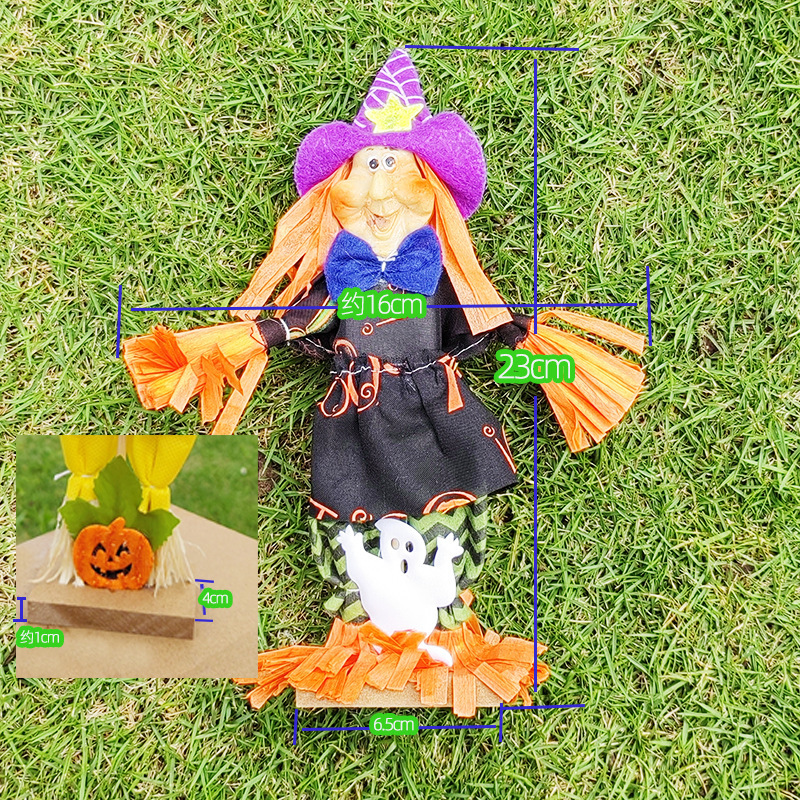 ハロウィーン国境を越えた小さな置物呪術師カボチャ幽霊かかし飾り道具人形公仔魔女鬼節|undefined