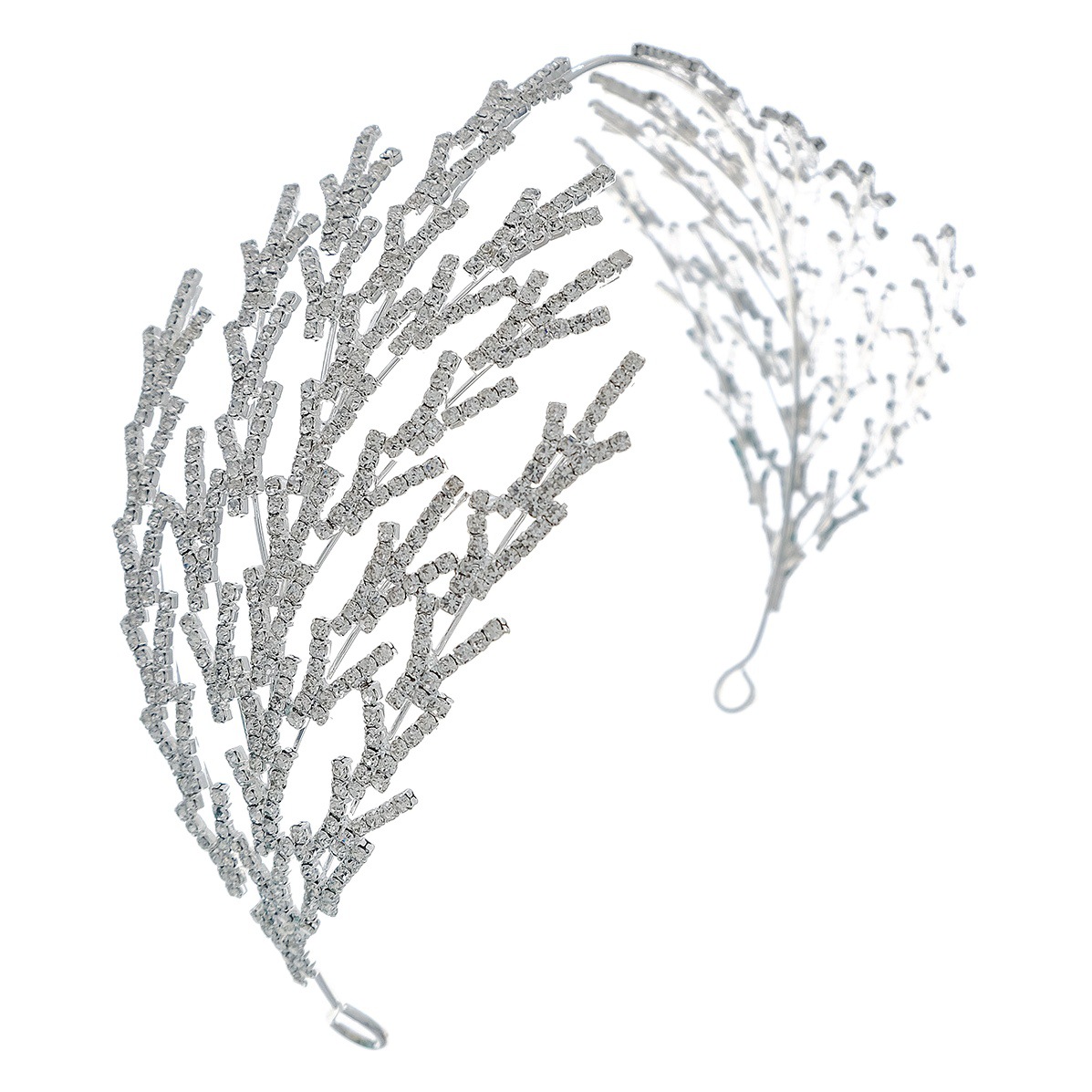 Accesorios para el cabello de novia transfronterizos europeos y americanos, diademas de joyería para fiestas de graduación y bodas, diademas de lujo versátiles de ala ancha con diamantes de imitación.