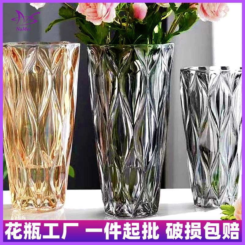 Luz de lujo creativo florero de vidrio de alto grado ins estilo sala de estar agua cultivo flor decoración fábrica al por mayor