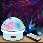 跨境专供新款遥控蘑菇星空投影灯 亚马逊热销旋转投影仪夜灯