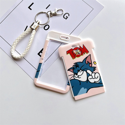 Tom and Jerry Student Bus Elevator Card Cover Campus Meal Card Bag Work Pass Access Control Document Protective Cover Customized