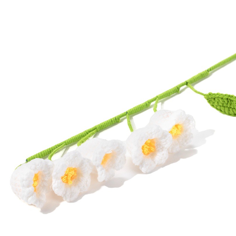 Flor de lirio tejida a mano ramo eterno Campanula ganchillo paquete de material de bricolaje terminado novias novia regalo