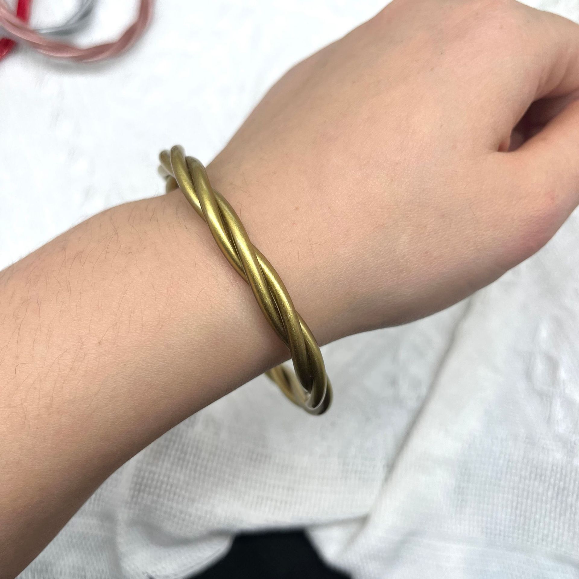 Ethnic Style Solid Color Twist Silica Gel Unisex Bangle 1 Piece
